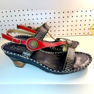 Lartiste Spring Step Women’s Dreamer Black Leather Sandals Size 41
